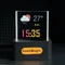 GeekMagic GIFTV – décoration de bureau holographique en cristal, Station météo intelligente, horloge numérique avec Animations cadeaux et Album d