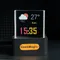 GeekMagic-Horloge numérique holographique en cristal GIFTV station météo intelligente décoration