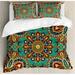 East Urban Home Mandala Duvet Cover Set Microfiber in Green/Indigo/Red | King Duvet Cover + 2 Pillow Shams | Wayfair