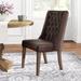 Dukinfield Tufted Side Chair Wood/Upholstered/Genuine Leather in Brown Laurel Foundry Modern Farmhouse® | Wayfair C235E66DAA4F40F2B552AA149802198C