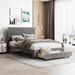 Winston Porter Demere Platform Bed Upholstered/Velvet in Gray/Brown | 45.4 H x 54 W x 75.2 D in | Wayfair EA8BCDDB02AF42ACA2126D9DC434DF1C