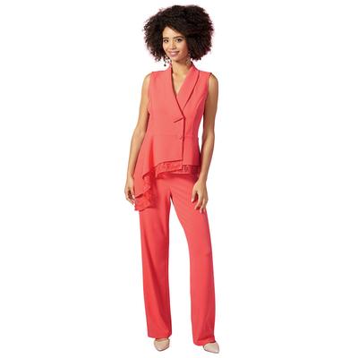 Sleeveless Pant Set (Size 18W) Coral, Polyester,Sp...