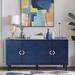 Winston Porter Demarious 4-Door Storage Cabinet,59.8" Wood Sideboard Wood in Blue | 32.5 H x 59.8 W x 15.75 D in | Wayfair