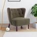 Armless Chair - Winston Porter Accent Chair, Upholstered Armless Chair Lambskin Sherpa Single Sofa Chair w/ Wooden Legs | Wayfair