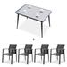 Corrigan Studio® Lavaya Rectangular 47.24" L Outdoor Restaurant Dining Set Metal in Black/Gray | 47.24 W x 27.56 D in | Wayfair