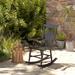August Grove® Outdoor Balduino Rocking Solid Wood Chair Wood in Black | 22.75 W in | Wayfair BB422603AE1D43AFA410C945F7917811