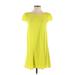 Honey Punch Casual Dress - A-Line: Yellow Solid Dresses - Women's Size Small