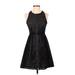 BCBGMAXAZRIA Casual Dress - A-Line: Black Jacquard Dresses - Women's Size 0