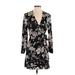 Lush Casual Dress - Wrap: Black Floral Dresses - Women's Size Small