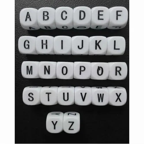 26 teile/satz Alphabet Acryl Würfel Puzzle Spiele Großbuchstaben Buchstaben Würfel/Klein buchstaben
