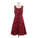 L.K. Bennett Casual Dress - A-Line Scoop Neck Sleeveless: Red Floral Dresses - Women's Size 8