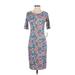 Lularoe Casual Dress - Sheath: Blue Print Dresses - New - Women's Size X-Small