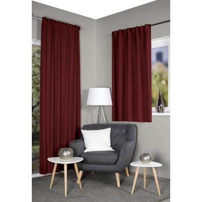 Vorhang HOME WOHNIDEEN "ESKAMIO" Gr. 5, rot (bordeaux), B:135cm H:245cm, Polyester, Gardinen, Thermo, Blickdicht, Leinenstruktur Image