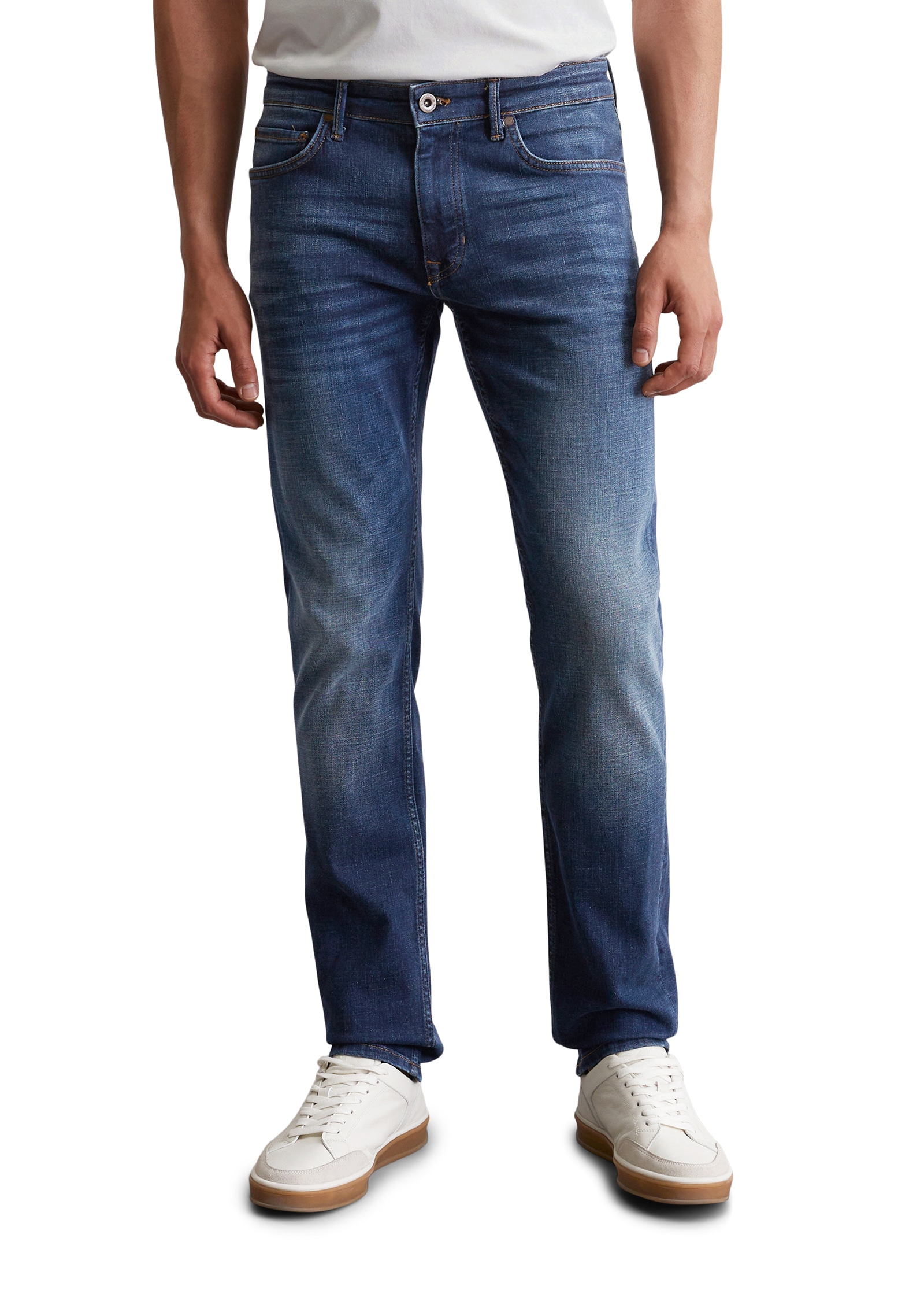 Stretch-Jeans MARC O'POLO "SJÖBO", Herren, Gr. 32, Länge 32, blau (authentic dunkelblau), Denim/Jeans, Obermaterial: 98% Baumwolle, 1% Elasthan, 1% sonstige Fasern, Jeans