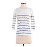 41Hawthorn Pullover Sweater: White Chevron/Herringbone Tops - Women's Size Small