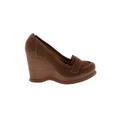 KORS Michael Kors Wedges: Brown Print Shoes - Women's Size 7 - Almond Toe