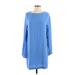 Zara Casual Dress - Shift: Blue Solid Dresses - New - Women's Size Small