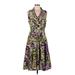 Jessica Howard Casual Dress - Wrap: Purple Floral Motif Dresses - Women's Size 6