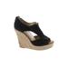 Seychelles Wedges: Espadrille Platform Boho Chic Black Print Shoes - Women's Size 8 1/2 - Peep Toe