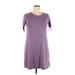 Gap Casual Dress - A-Line Crew Neck Short sleeves: Purple Print Dresses - Women's Size Medium