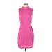 Forever 21 Contemporary Casual Dress - Sheath Turtleneck Sleeveless: Pink Print Dresses - Women's Size Small