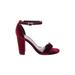 Indigo Rd. Heels: Strappy Chunky Heel Cocktail Party Burgundy Shoes - Women's Size 6 - Open Toe