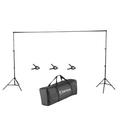 Kshioe 2 x 3M Photo Video Studio Backdrop Support Stand Set with 3 Fish Mouth Clips Black - 10Ft