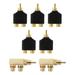 2Pcs 90 Degree Splitter Adapters 5Pcs Type Splitter Adapters Plated Male to 2 Female Adapter AV Audio Splitter Plug Mixed Color