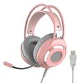 Ajazz Headset AX120-7.1 Channel Stereo Bass Surround Soft ERYUE 50mm Drivers Pink Noise Over Ear Mic Bass Soft Earmuffs 50mm Stereo Headset Noise Stereo Heat Noise Ear wi Mic Bass Surrou Soft HUIOP