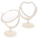 2Pcs Desktop Dressing Mirror Double Sided Swivel Vanity Mirror Standing Cosmetic Mirror