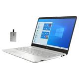 HP 2021 15.6 HD Touchscreen Laptop Computer Intel Core i3-1115G4 Processor 8GB RAM 256GB PCIe SSD Intel UHD Graphics HD Audio HD Webcam HDMI USB-C Win 10 S Silver 32GB SnowBell USB Card