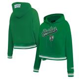 Women's Pro Standard Kelly Green Boston Celtics Script Tail Cropped Pullover Hoodie