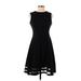 Calvin Klein Casual Dress - A-Line: Black Solid Dresses - Women's Size 4 Petite