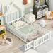 Kid-Friendly Design Twin Size Bed Kids Bed Floor Bed with Fence