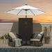 BONOSUKI Ourdoor 7.5FT LED Patio Market Umbrellas With Tilt Button