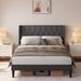 Gizoon Queen/Full Upholstered Platform Bed Frame with Wingback headboard