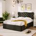 [Modern Style Bed Frame] Full Size Bed Frame with 4 Storage Drawers,Leather Upholstered Platform Heavy Duty Bed