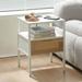 Classic brown Side Table , 2-Tier Small Space End Table ,Modern Night Stand, Sofa table, Side Table with Storage Shelve