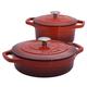 2 Piece Red Cast Iron Casserole Dish Set - Cookware by ProCook