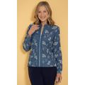 Anna Rose Broderie Anglaise Zip Jacket Blue/Cream Women's