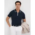 Reiss Cannes Short Sleeve Cotton Ribbed Polo Shirt