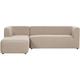 Modern Upholstered Right Hand Corner Sofa Couch 4-Seater Plastic Legs Polyester Fabric Beige Laxa - Beige
