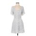 Sienna Sky Casual Dress - Mini: Gray Marled Dresses - Women's Size Small