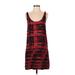 Hurley Casual Dress - Mini Scoop Neck Sleeveless: Red Color Block Dresses - Women's Size Small