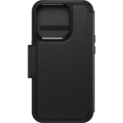 OTTERBOX Flip Case "Strada Hülle für Apple iPhone 15 Pro MagSafe, stoßfest" Hüllen sturzsicher,Premium Lederfolio, 3x getestet nach Militärstandard Gr. Apple iPhone 15 Pro Max, schwarz