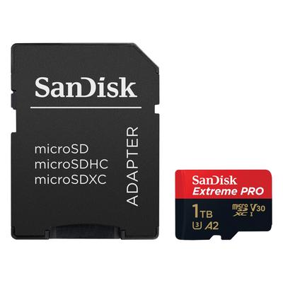 SANDISK Speicherkarte "microSDXC Extreme PRO" Speicherkarten Gr. 1000 GB, rot (rot, schwarz) microSD Karte