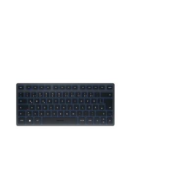 CHERRY Wireless-Tastatur "KW 7100 MINI BT" Tastaturen Multipoint 3 BT, Inkl. Transporttasche blau