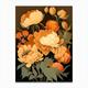 Cut Flowers Of Peonies 1 Orange Vintage Sketch Canvas Print by Petal Peonies