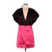 Karen Millen Casual Dress - Popover: Burgundy Color Block Dresses - Women's Size 8