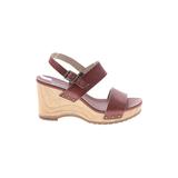 Timberland Wedges: Brown Print Shoes - Women's Size 11 - Open Toe